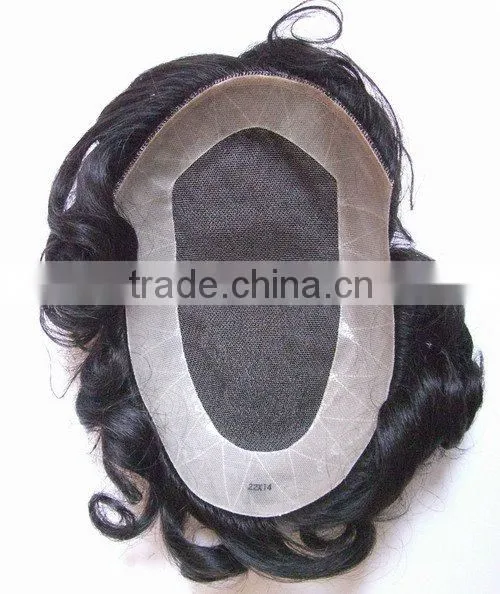 hair supplier cheap Indian remy virgin human hair natural swiss lace toupee for men