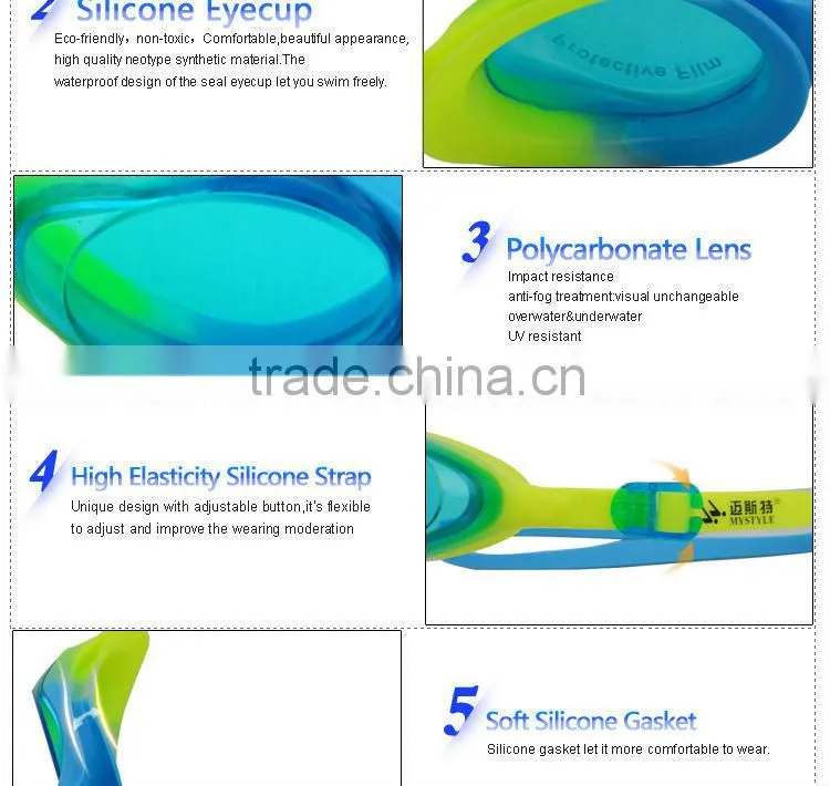 New design waterproof junior swimming goggles