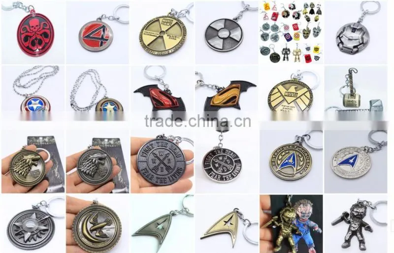 Custom shaped Keychain promotional high quality metal skull 3d keychain