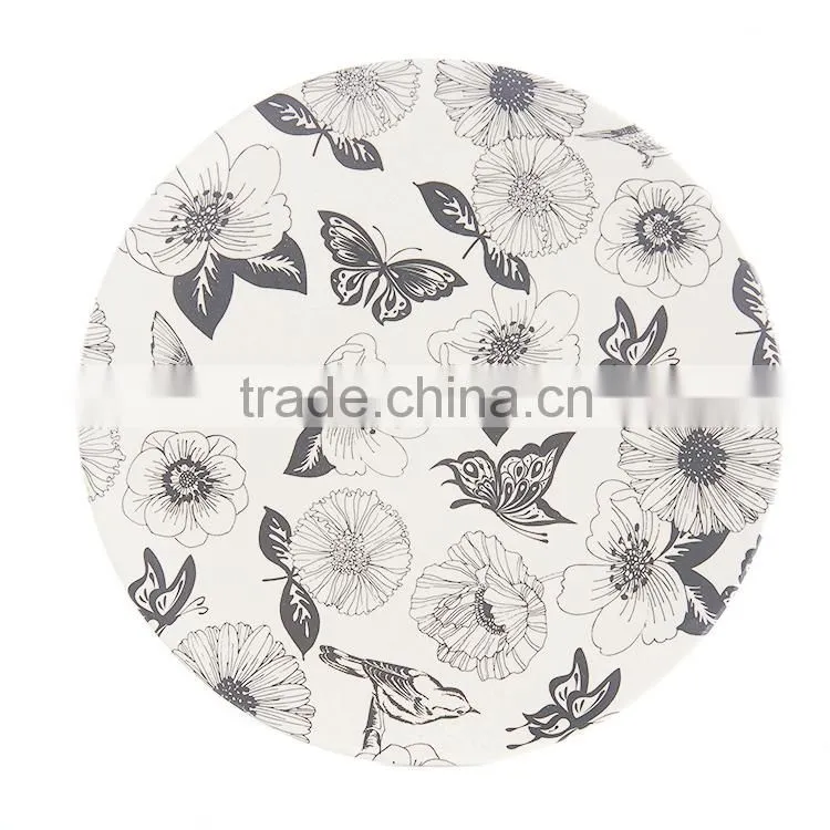 ECO Life Pretty Design Bio-degradable Custom Made White Wavy Dinner Plates