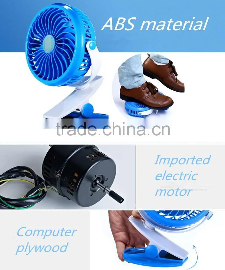 2016 Hot sale DC 5V ABS material Portable Clip USB Mini Fan