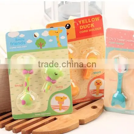customized shape and logo soft pvc rubber cable organizer