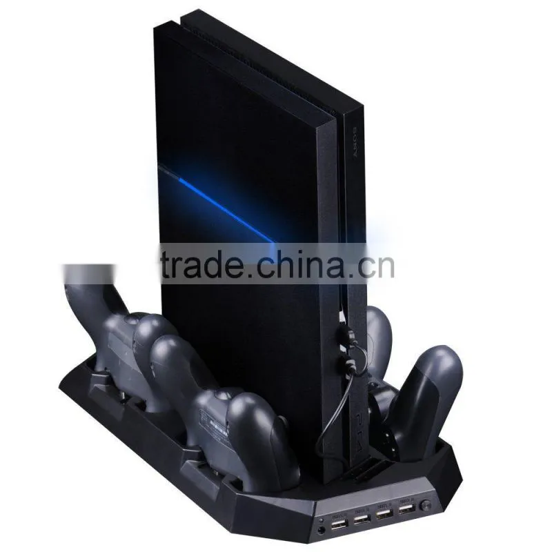 SmaAcc Dual Controller Charging Dock Console Cooling Fan Stand for Playstation 4 PS4