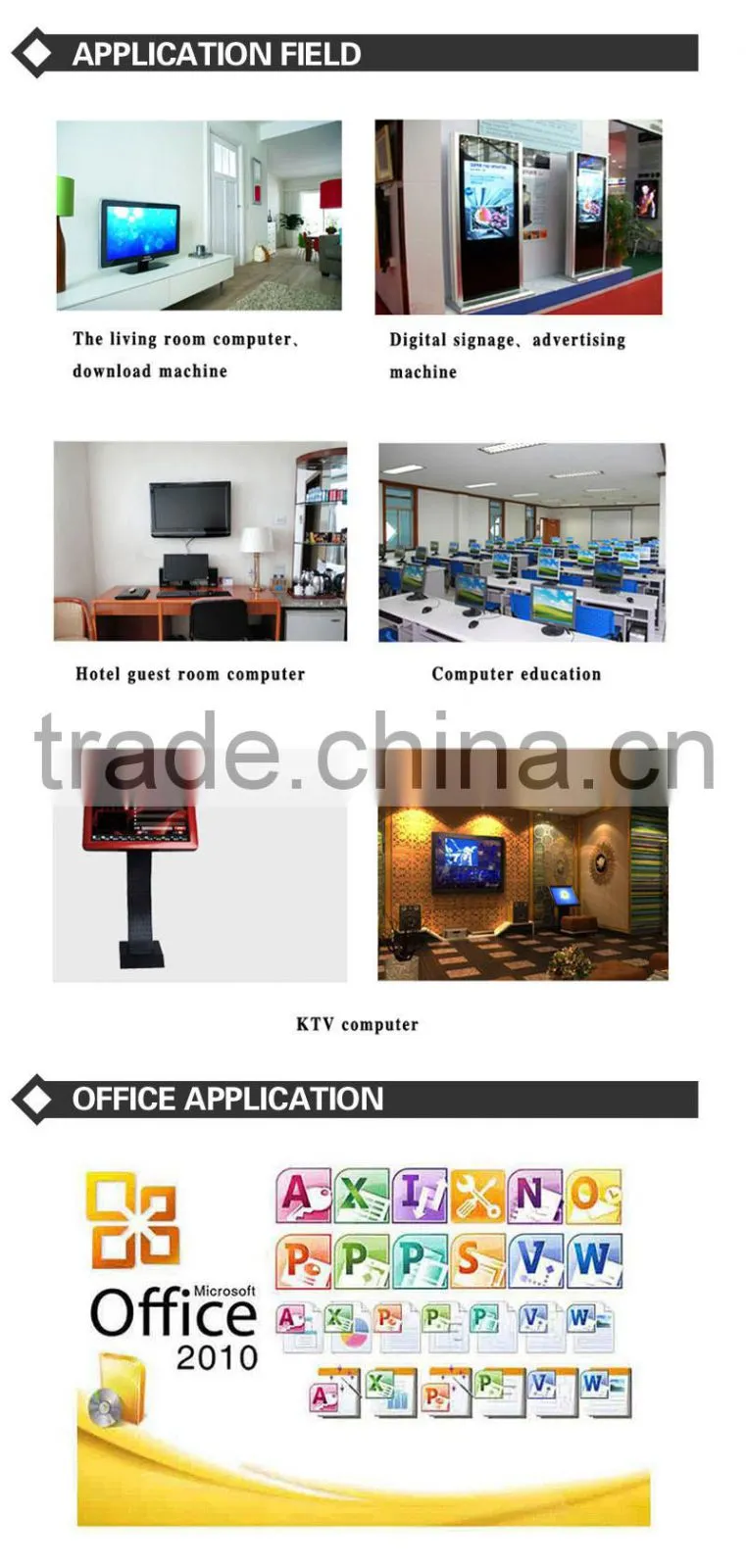 XCY New Atom Mini PC Desktop Mini Mini PC Z3736f L18Y N270 Support Wireless Keyboard 4G RAM 8G SSD