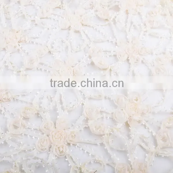 hot sale chiffon ribbon twine embroidery design for flower girl dress