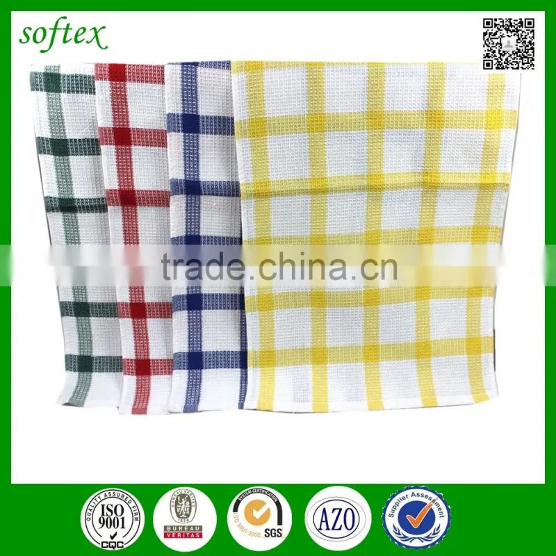 custom check jacquard kitchen towels bulk 100% cotton