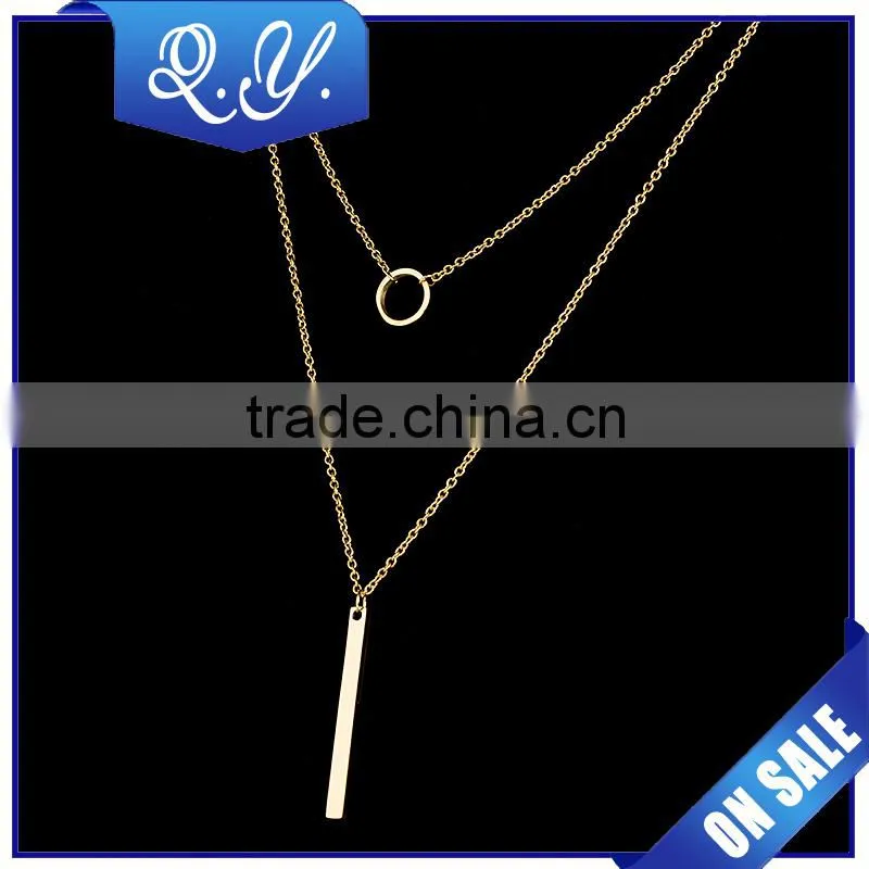 Bohemian Jewelry Necklace Double Layers Beautiful Gold Pendants Necklace