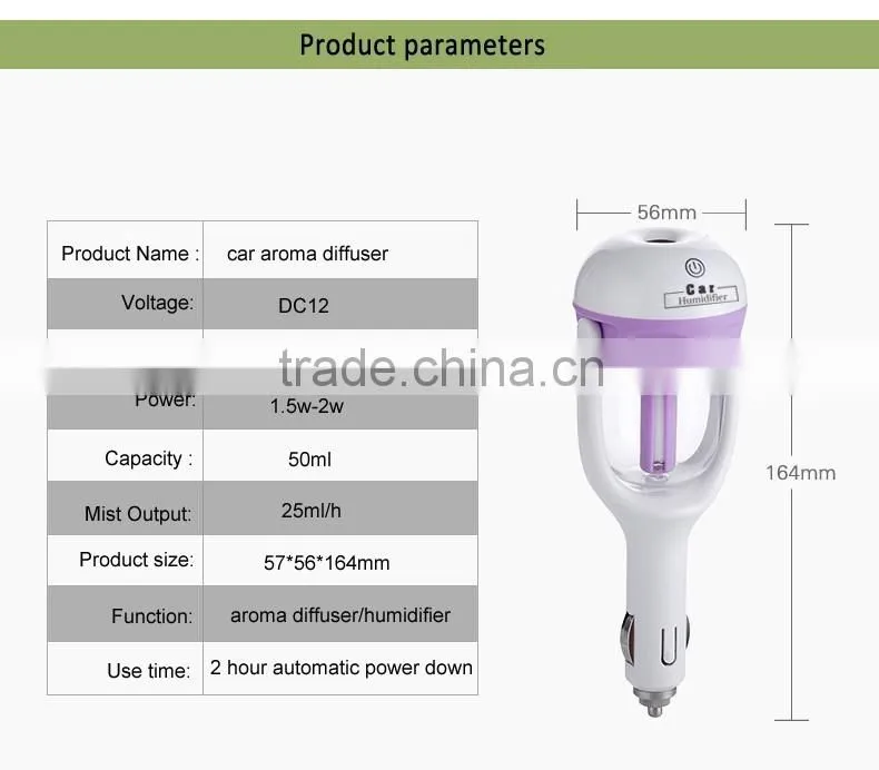 2016 innovative product Car Ultrasonic Aroma Diffuser, Car Ultrasonic Humidifier, Car USB Humidifier