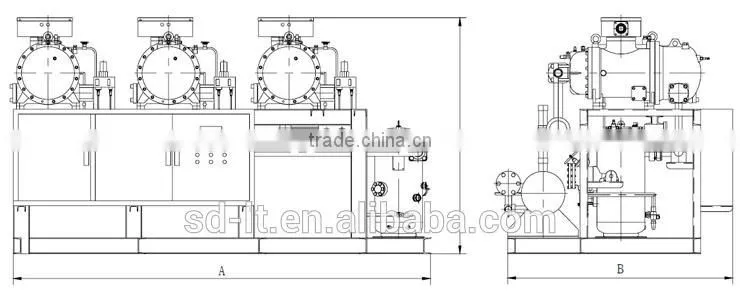 JZHLG Series Middle Temperature Air Cooled Compressor Racks (With Hanbell Screw Compressor)