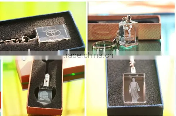 Baby gifts laser cut 3D crystal keychains