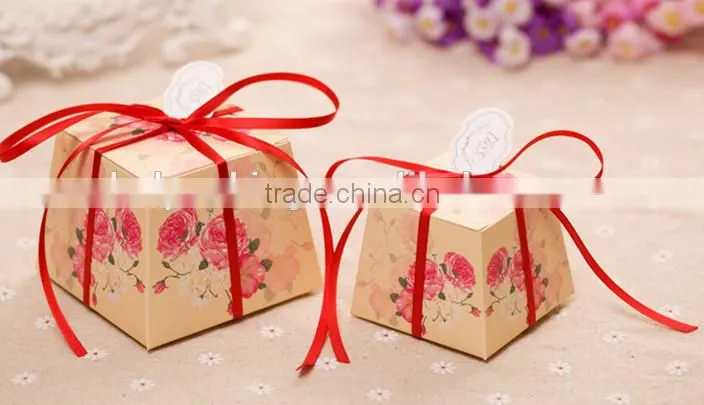 Printing lables candy box,beautiful paper card wedding candy box
