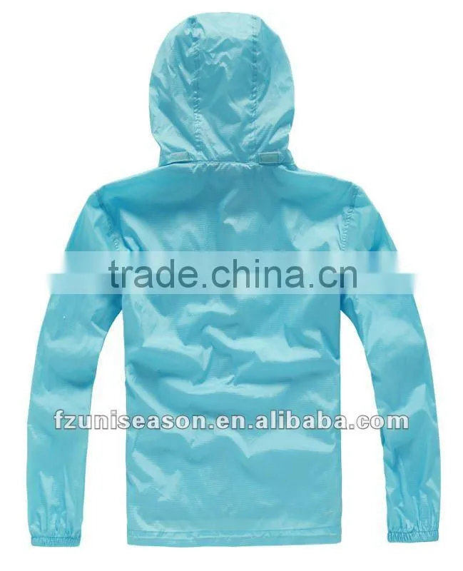 Foldable Ladies Hooded Pullover Windbreaker 2013
