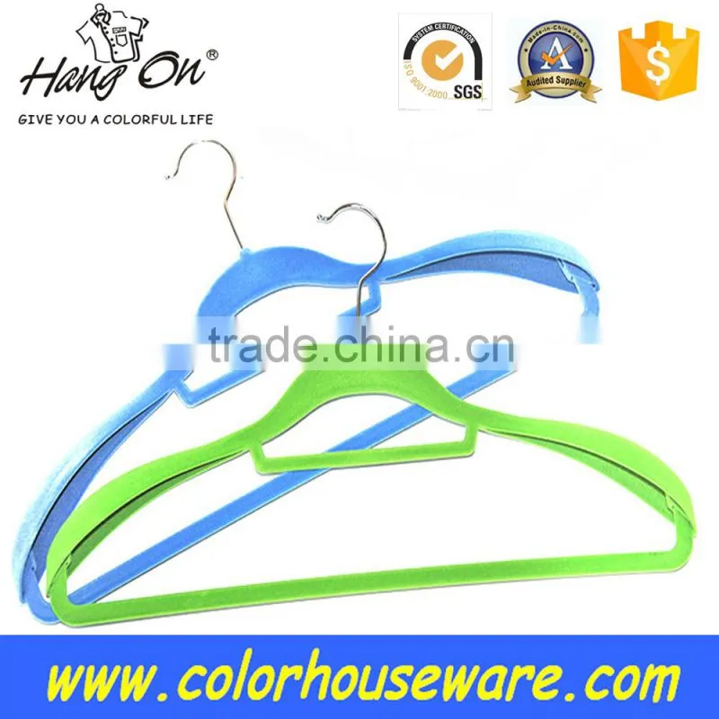 ABS plastic suit hanger/velvet flocked hanger