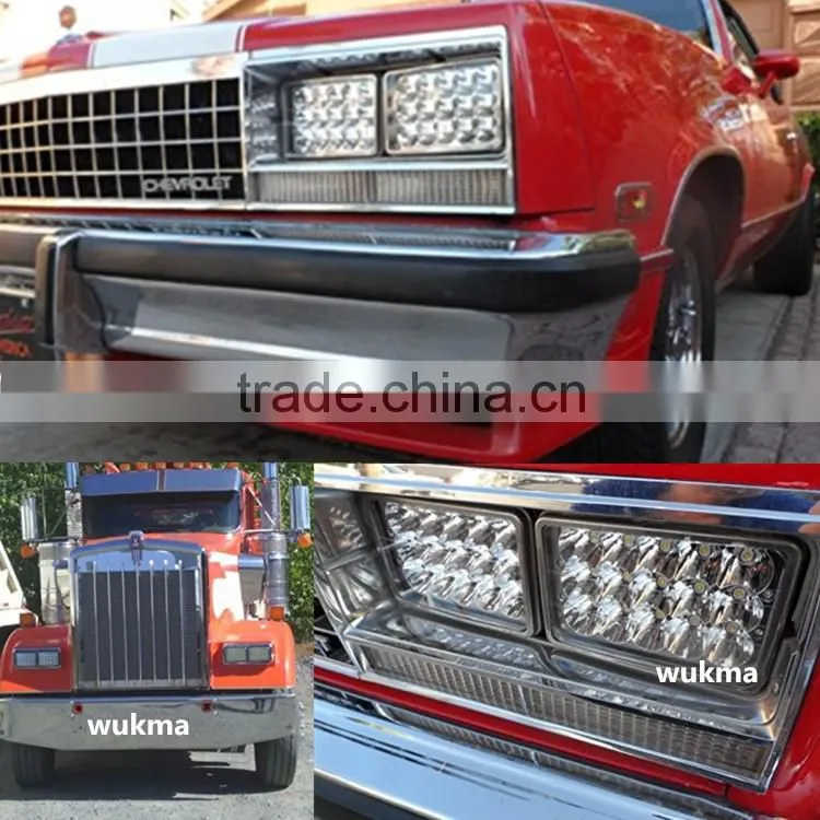 4" X 6" Rectangular Sealed 45W LED Headlight Headlamp Replacement, High/low beam H4 45w Led Work Light
