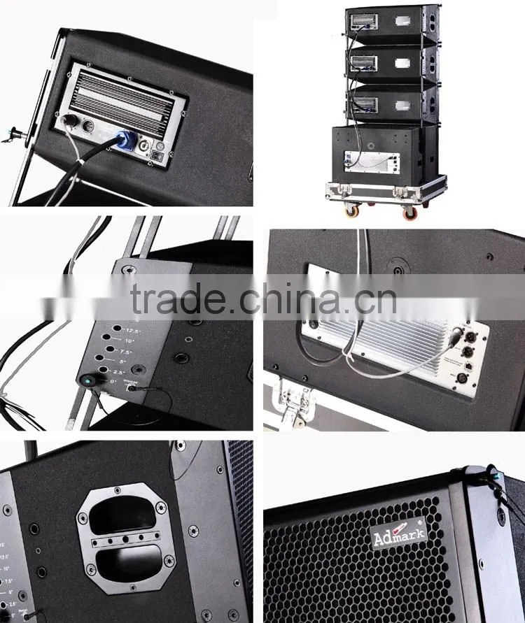 Admark active 3 way double 10" line array with calss-D amplifier and built-in DSP