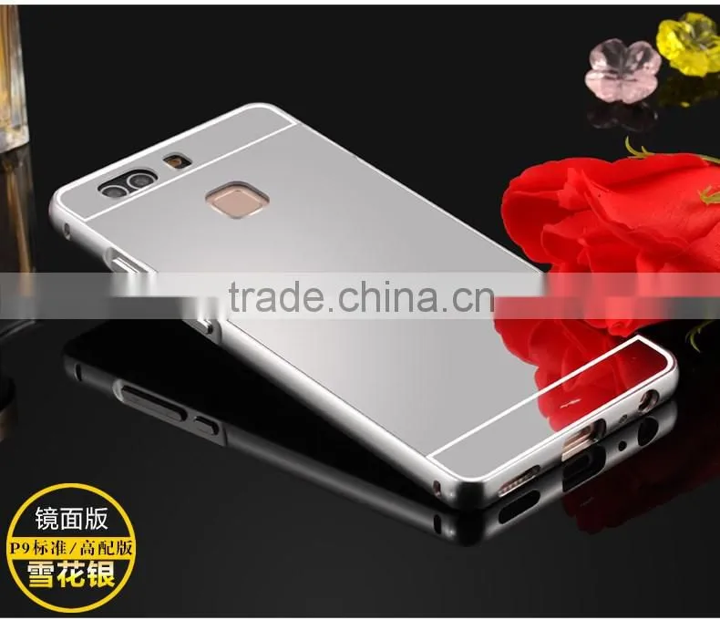 Luxury Mirror PC Back Case Aluminum Metal Bumper Case Cover For Huawei P9 Lite