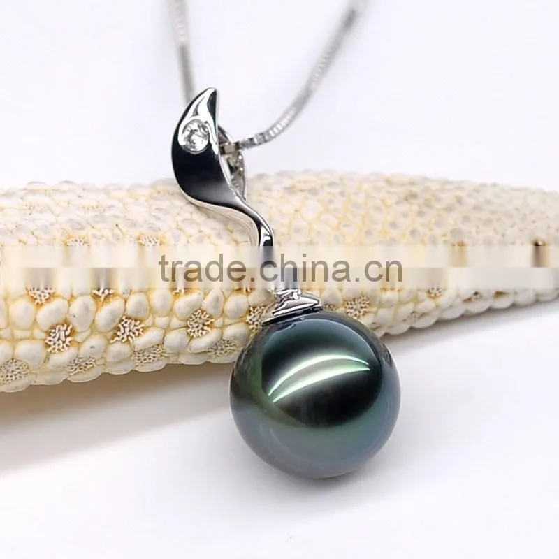cheap jewelry 9--10mm black tahitian pearl necklace pendant for sales