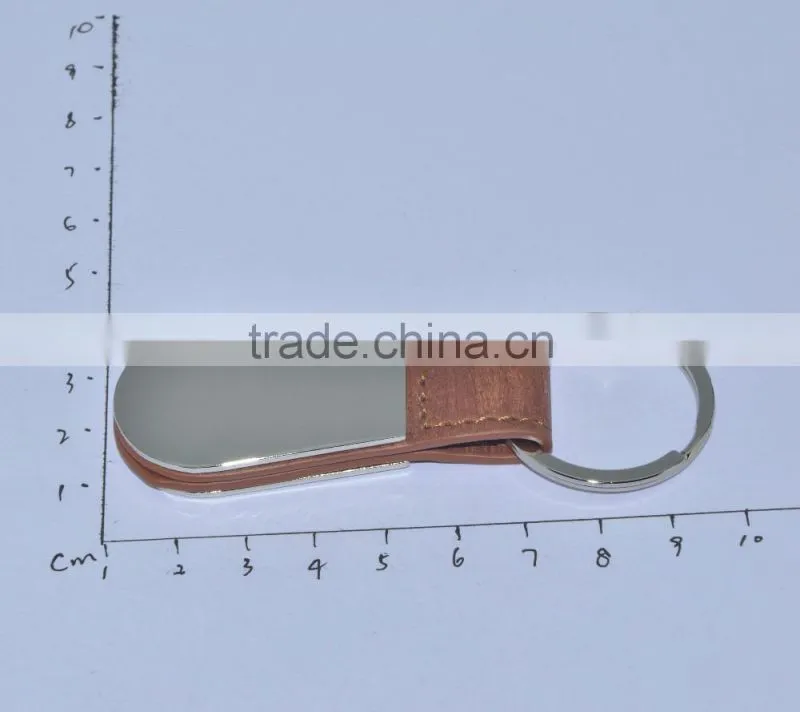 2016 exhibiton hot leather double side key chain for custom logo