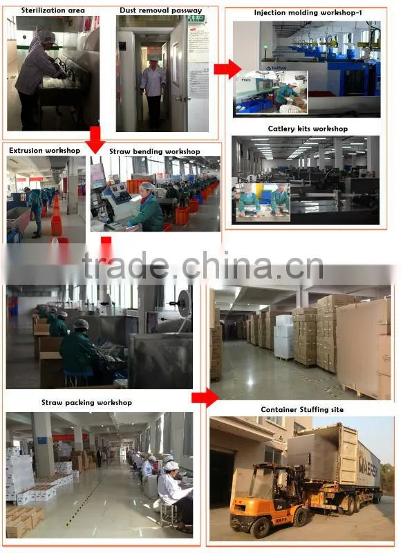 2015 6mm disposable film wrapped film spoon straw