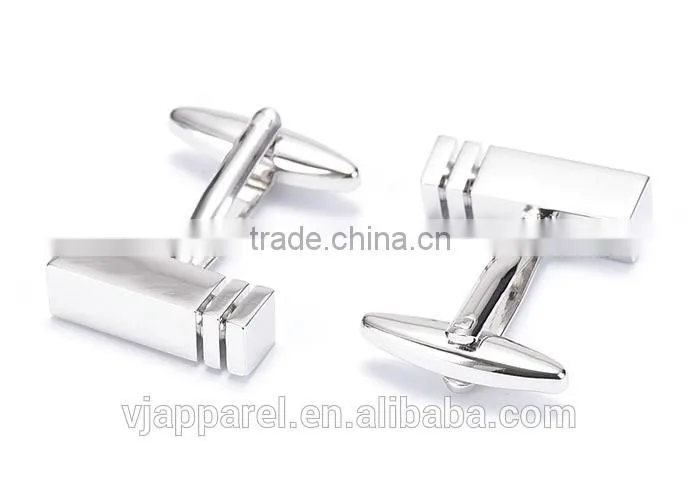 Black Lined Silver Cube Cufflinks