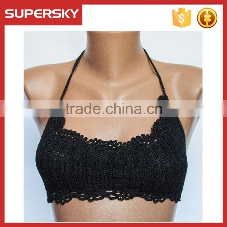 C628 New ladies hand crochet bikini top