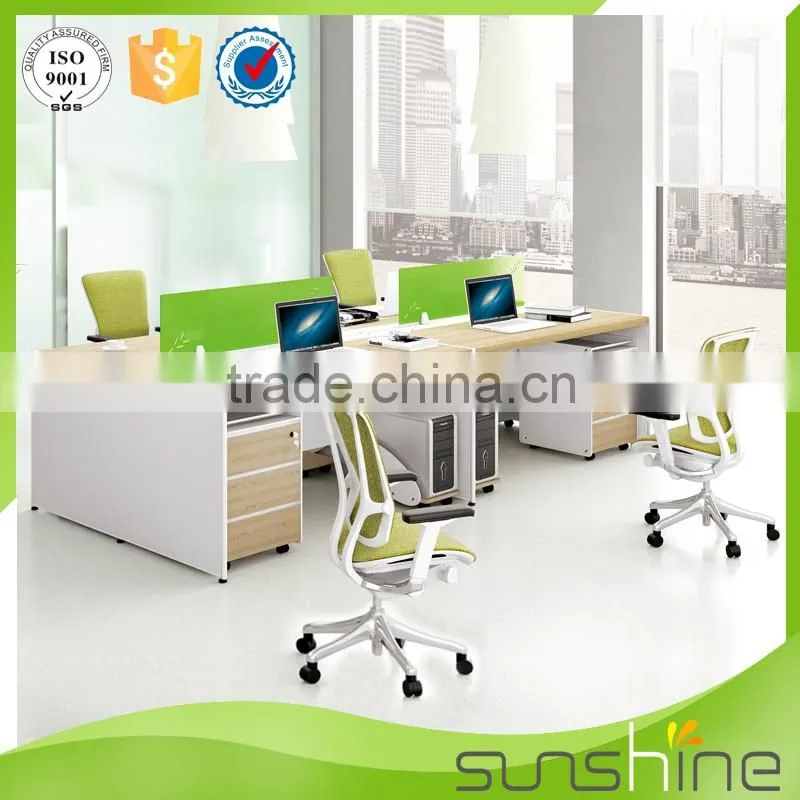 YS-SW01 Office Partition Workstation Computer Desk Willow Tabletop 4 Seats Funiture China Supplier