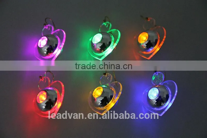 Party Favour Decoration Colorful Charming Heart LED Stud Earrings