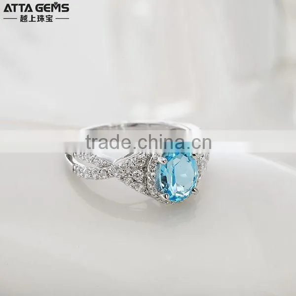 Whloesale 925 silver ring narutal oval rare gemstones ring