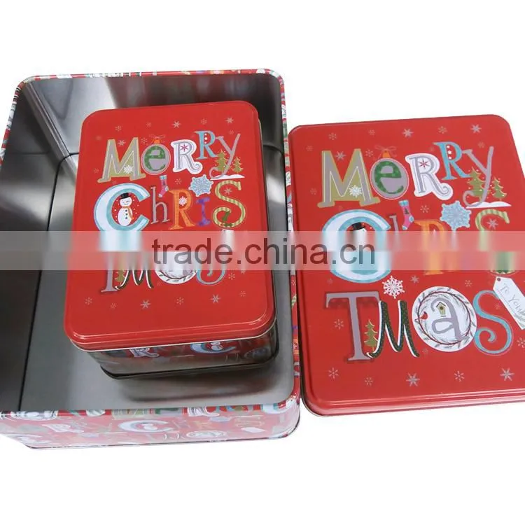 New household custom rectangle gift candy/cookie package metal tin can