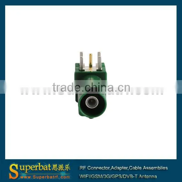 Fakra Plug PCB mount Right angle connecntor Green /6002 Car TV1