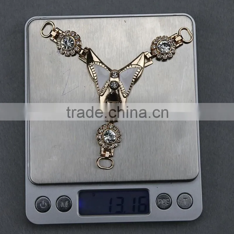 Most popular design oil drop white with rhinestone shoe accessory&butterfly shape shoes buckel