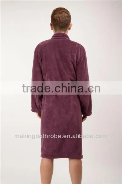 Custom Purple fleece fluffy bathrobe