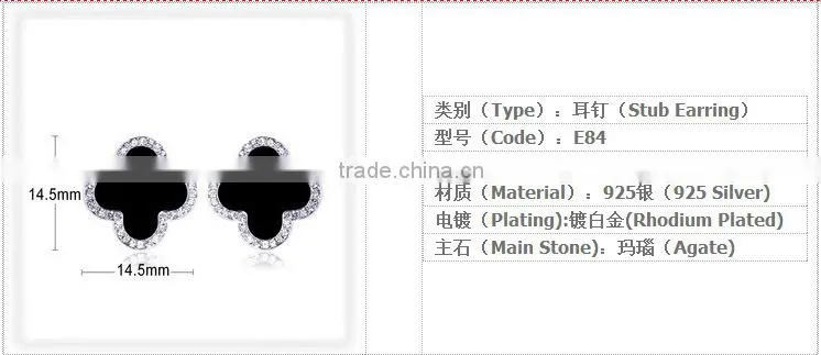 Black 925 sterling silver jewelry set, 2015 latest jewellery