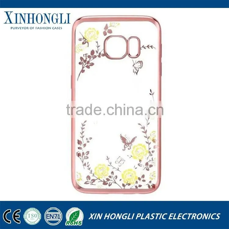 custom Electroplate Soft tpu pc case for samsung galaxy s7 s7edge ,electroplating tpu case