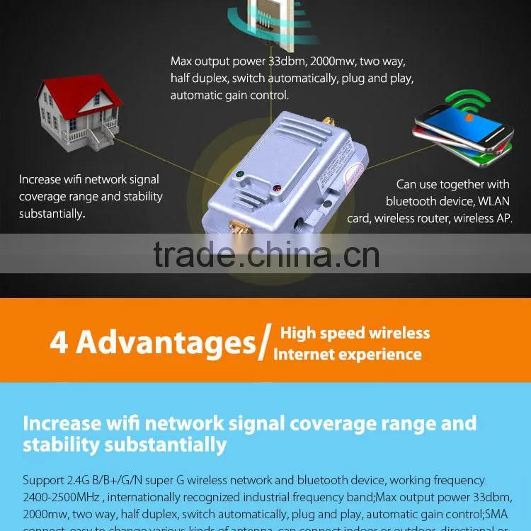 silver color metal indoor and outdoor signal amplifier for WiFi coverage