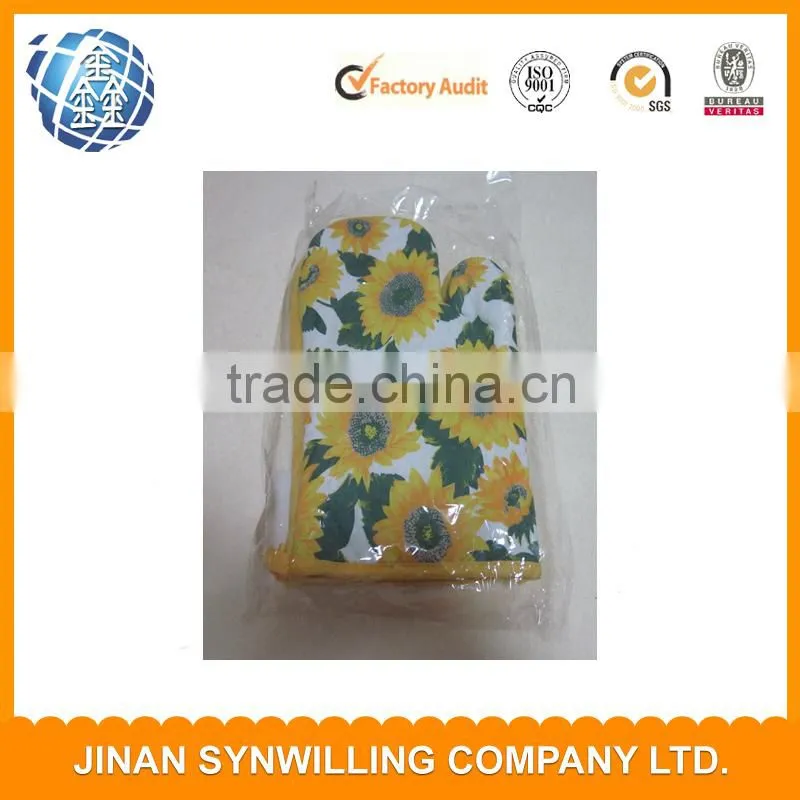 2015 hot sale 100% cotton kitchen glove/oven mitt for promotion