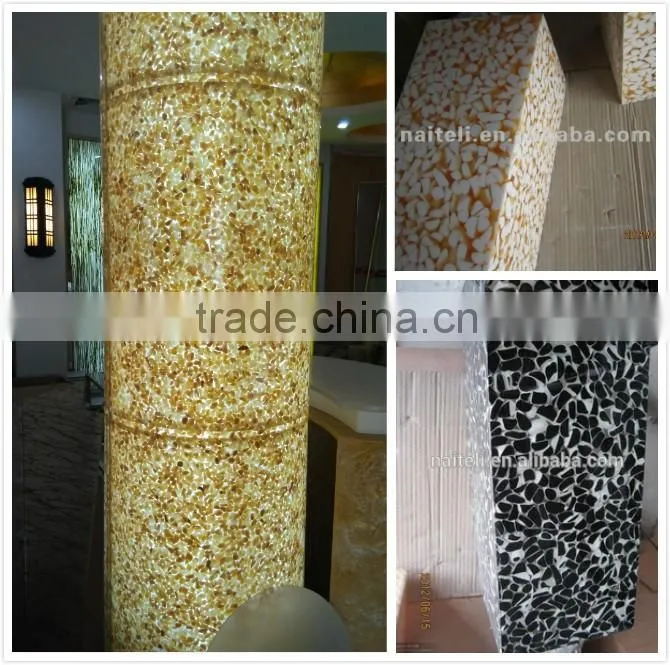 Natural Pebble River Stone Translucent Pebble Stone Panel