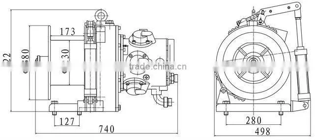 10KN,1Ton Capacity,Automatic Air Cylinder Brake,Pneumatic Air Winch