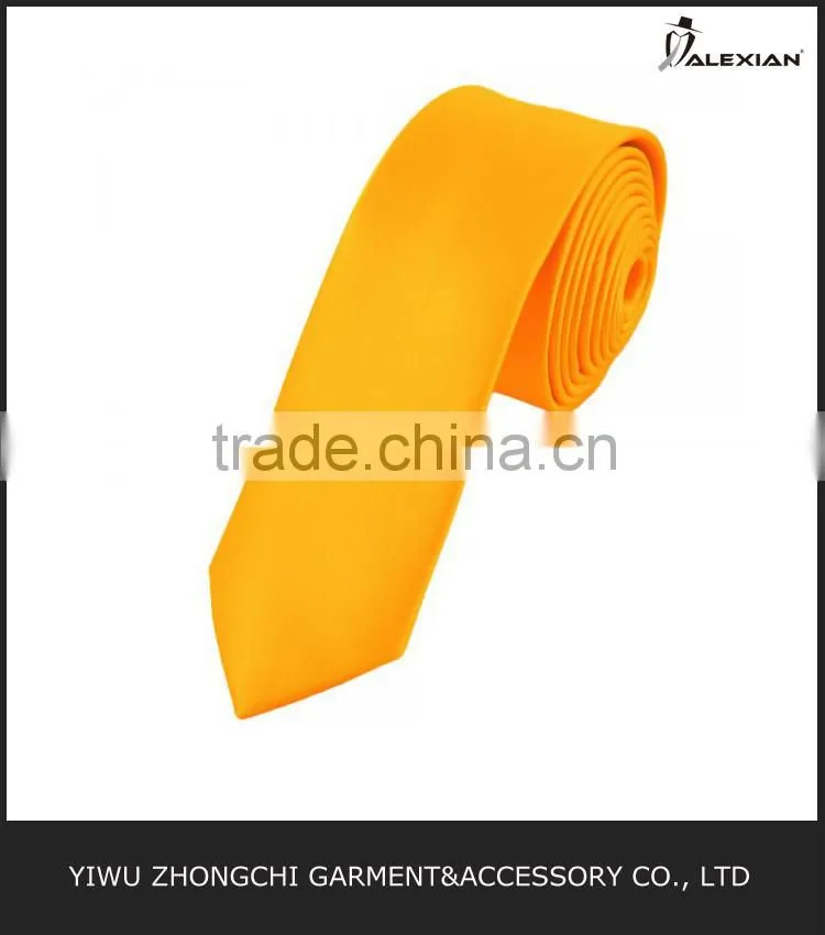 skinny silk yellow tie