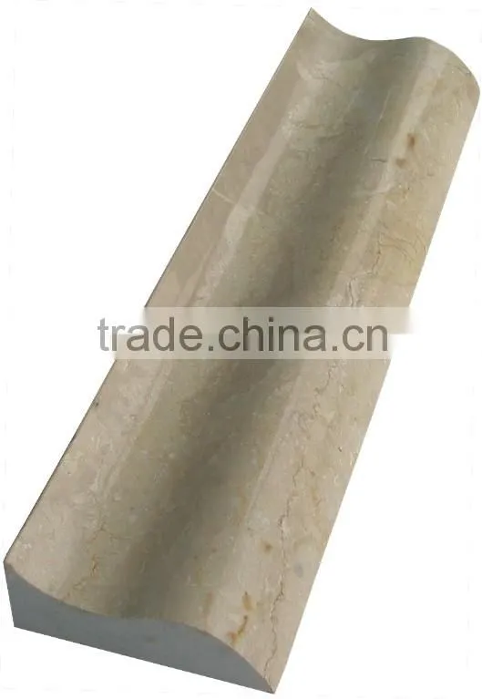 Decorative white ogee marble stone chair rail moulding