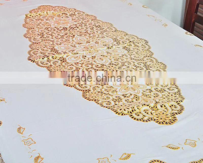 GOLDEN Crochet Vinyl Lace Table cloth - 60*90"