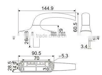 80118913 Aluminium Alloy External Window Handle