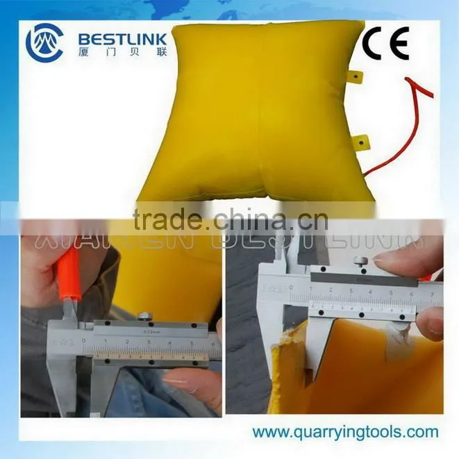 polymer pushing bag for cutting stone block