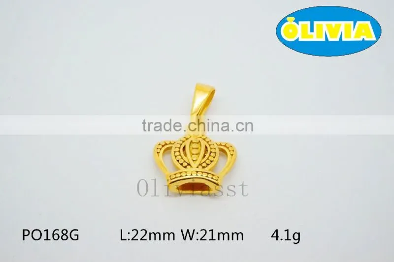 Olivia 2016 New Fashion Modern 316 Stainless steel Cast Metal King Queen Imperial Crown Pendant