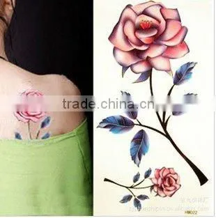 Artificial flower body temporary tattoo sticker for decoration