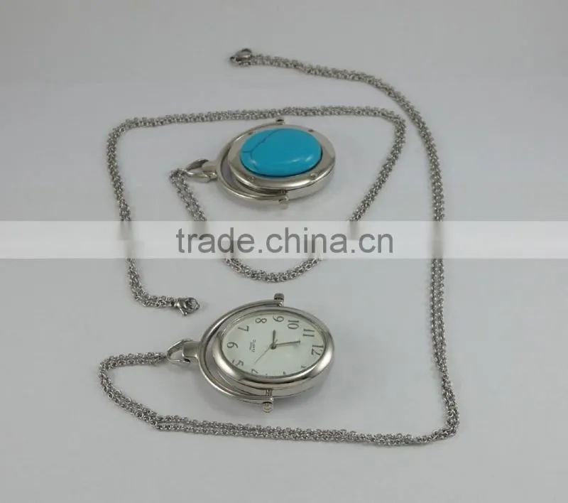 2015 New Fashion Pocket Watch Pendant Hanging Pocket Elegant Charming STONE Watch Wholesale