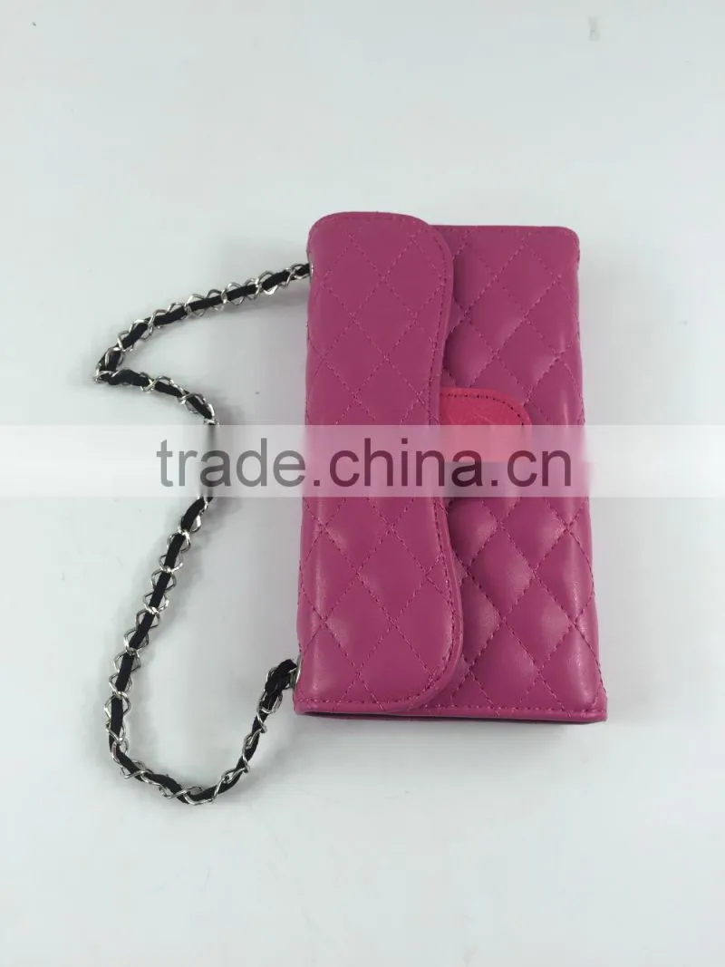 fashion style PU leather wallet case with mirror and card holder for iPhone 6