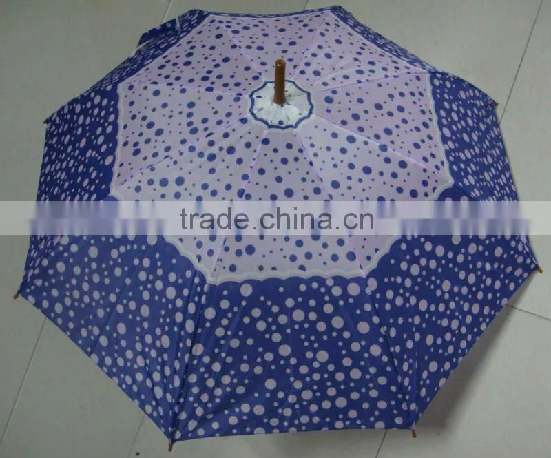 auto open straight dot printed cheap promotional umbrella
