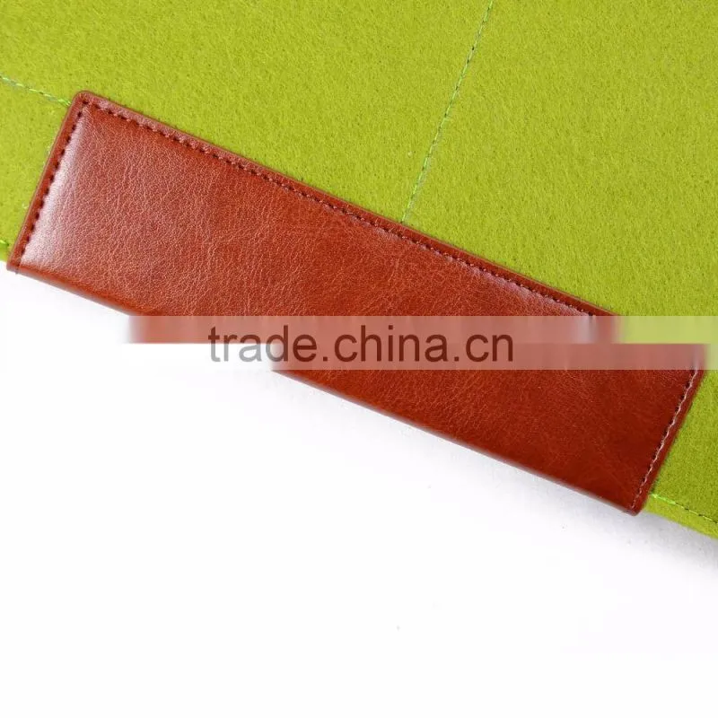 2016 new hot selling wool felt+ PU laptop sleeve bags with mouse bag for apple Macbook air pro , pro retina 11" 13.3" 15.4"