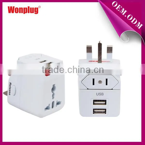 New patent all in one usb taiwan travel adaptor with many colors and low price